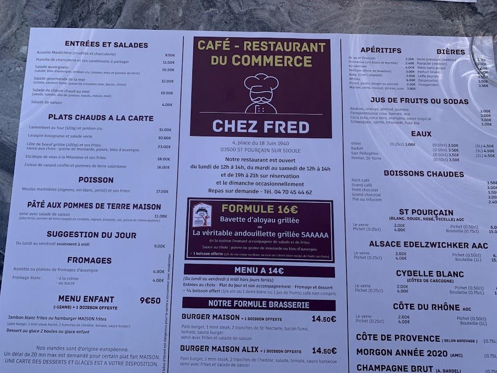 Café restaurant du Commerce chez fred - Menu Image 2